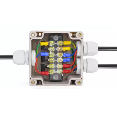 Lighting Cable Wiring Junction Box 83*81*56mm Electric Distribution Enclosure Waterproof with Connectors