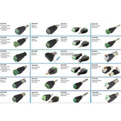 UTP Cat5/Cat6 Cable Audio/Video AV Male RCA to Screw Terminal Blocks