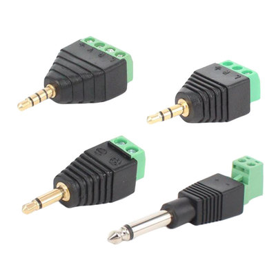 3.5mm 3-Pole Stereo Headphone Audio Male Jack Female Plug to Screw Terminal Block Adapter