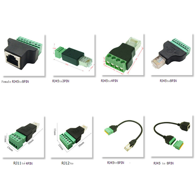 RJ45 Network Male 8P8C to 3 Pin Screw Terminal Block Adapter