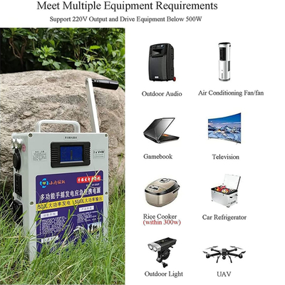 Hand Crank Generator Charger Generator Inverter Portable Outdoor 220V 500 Watts Power Pack