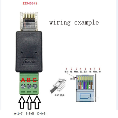 RJ45 Network Male 8P8C to 3 Pin Screw Terminal Block Adapter