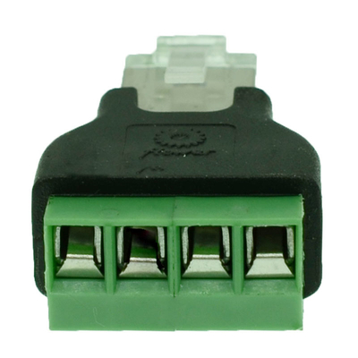 RJ45 Network Male Plug 8P8C to RS485 4 Pin Screw Terminal Block Adapter