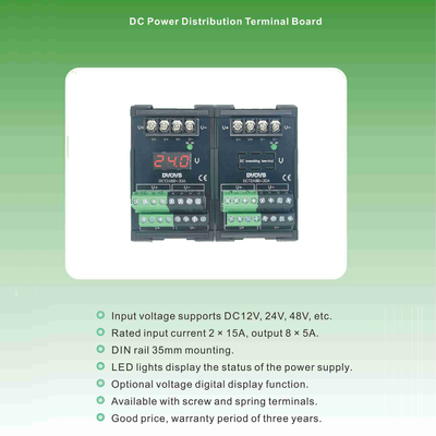 Digital Display DC 24V 8 Ways Power Source Wiring Distribution Splitter Terminal Blocks Breakout Board