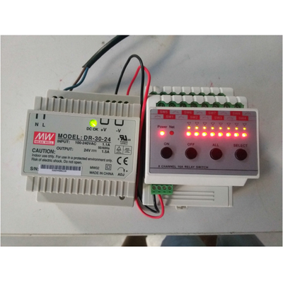 Smart Home Lighting Control Unit Relay Switch Module 8 Way 16A In Line With RS485 Modbus Protocol