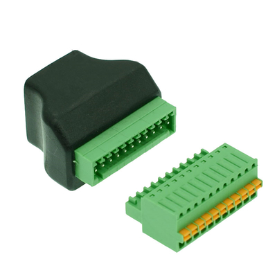 RJ45 Network Plug Male or Female 10P10C RJ48 to 10 pin Screw Terminal Block Adapter