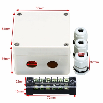 Lighting Cable Wiring Junction Box 83*81*56mm Electric Distribution Enclosure Waterproof with Connectors