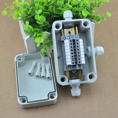 IP65 Waterproof Cable Junction Box 80*130*70mm with UK2.5B Din Rail Terminal Blocks set