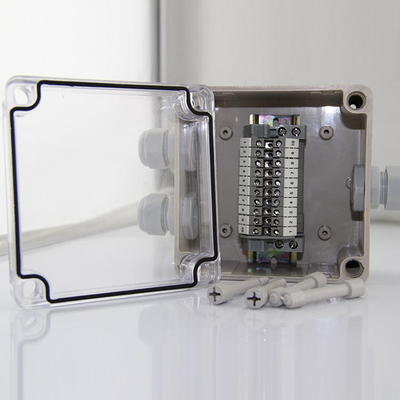 Plastic Junction Box 125*125*75mm Electric Distribution Enclosure Waterproof Clear Cover with Connectors