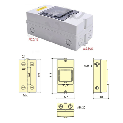 4 Way IP65 Waterproof Electrical Distribution Enclosure Wall Mount Outdoor Switch Box 1504