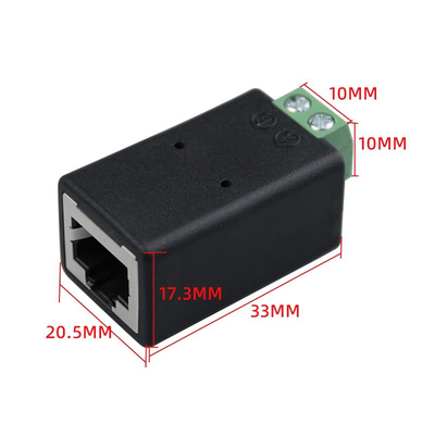 RJ45 Network Female Connector 8P8C to 2 Pin RS485 Screw Terminal Blocks Adapter