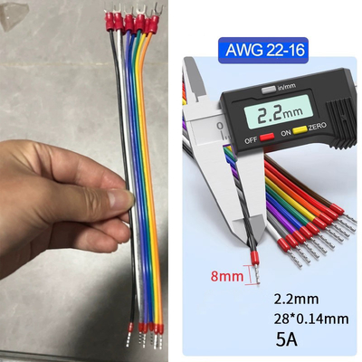 10Pin 20AWG 0.5mm² Jumper Wire Fork Ferrules terminals Connecting Cable 5 Amps Curent 20cm 30cm 50cm 100cm