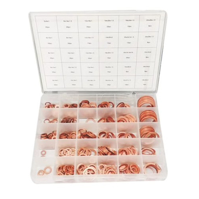 286pcs 30 Sizes Metric Copper Flat Ring Washer Gaskets Assortment Set Kit IMPA813080