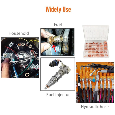 286pcs 30 Sizes Metric Copper Flat Ring Washer Gaskets Assortment Set Kit IMPA813080