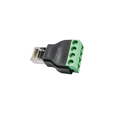 RJ45 Network Male Plug 8P8C to RS485 4 Pin Screw Terminal Block Adapter