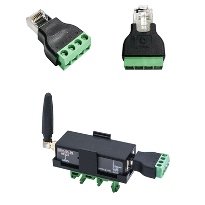 RJ45 Network Male Plug 8P8C to RS485 4 Pin Screw Terminal Block Adapter