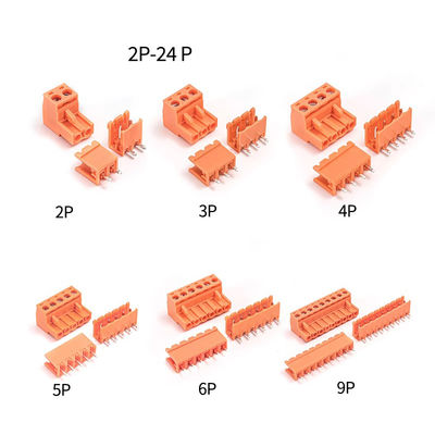 Orange 5.08mm Pitch PCB Pluggable Screw Terminal Blocks Plug + Pin Header Socket