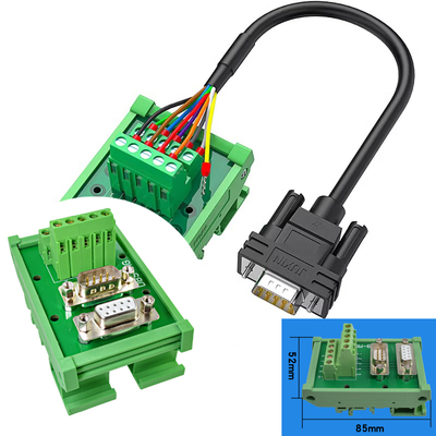 DB9 D Sub 9 Pin Male Female Dual Connectors Terminal Block Wiring Breakout Board