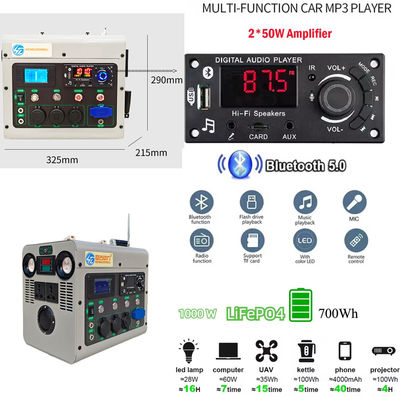 1000 Watts Hand Crank Generator Multimedia Player Power Bank Outdoor Manual Dynamo Emergency Light