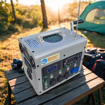 1000 Watts Hand Crank Generator Multimedia Player Power Bank Outdoor Manual Dynamo Emergency Light