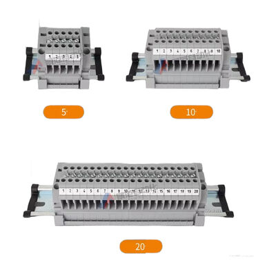 SAKZDU 2.5N DIN Rail Screw Clamp Terminal Blocks 800V 24A 2.5 mm² Wiring Gauge
