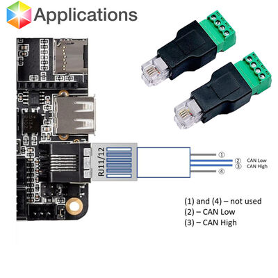 RJ11 6P4C Male Connector Modular Plugs to 4 Pin Screw Terminal Blocks Adapter
