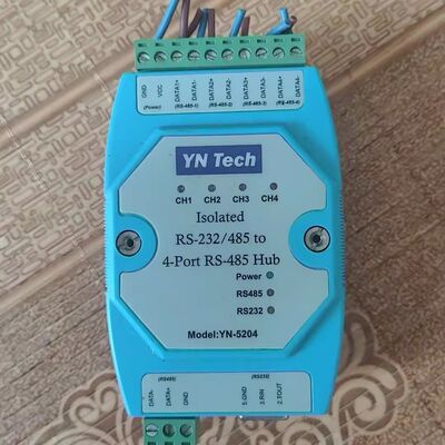 RS-232 / RS-485  to RS485 4 Port Distribution Hub Isolated Lightning Protection