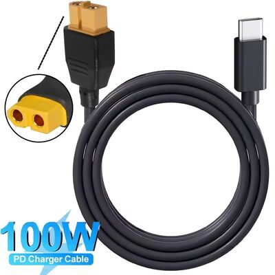 USB Type C Male to XT60 Female Charging Cable 100cm for Drone Model 100 Watts 5 Amps PD2.0 QC2.0
