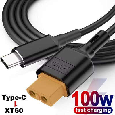 USB Type C Male to XT60 Female Charging Cable 100cm for Drone Model 100 Watts 5 Amps PD2.0 QC2.0