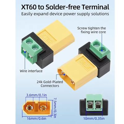 XT60 2-Pin Screw Terminal Adapter Solderless Charging Connector for Drone FPV Balance Charger