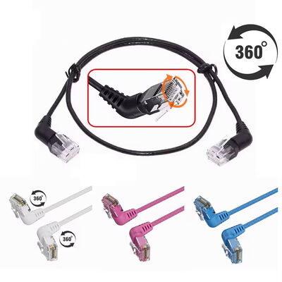 CAT6A Ethernet Cable 10Gbps 90 / 360 Degree Rotation Patch Cord Rj45 Connector For Laptop Router Network Lan Cable