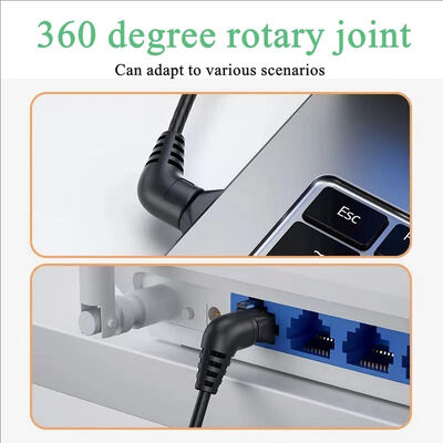 CAT6A Ethernet Cable 10Gbps 90 / 360 Degree Rotation Patch Cord Rj45 Connector For Laptop Router Network Lan Cable