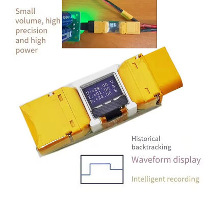 XT60 Male Female Charge Bridge Connector with Bidirectional Power Meter Lithium Battery Voltage Current Display
