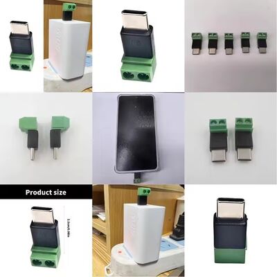 Type C Male To 2Pin 5V Green Screw Terminals Adapter USB Connector For Mobile Phone And Computer Charging
