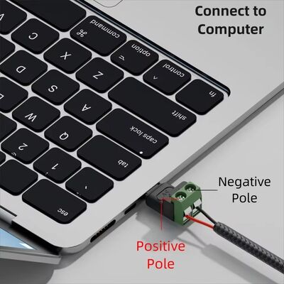 Type C Male To 2Pin 5V Green Screw Terminals Adapter USB Connector For Mobile Phone And Computer Charging
