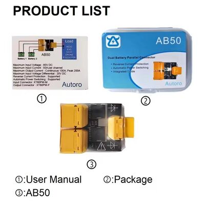 XT60 Connector Dual Battery Charge Adapter Parallel Board with Auto-Switching for RC Drone LiPo Battery