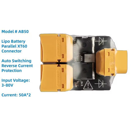 XT60 Connector Dual Battery Charge Adapter Parallel Board with Auto-Switching for RC Drone LiPo Battery
