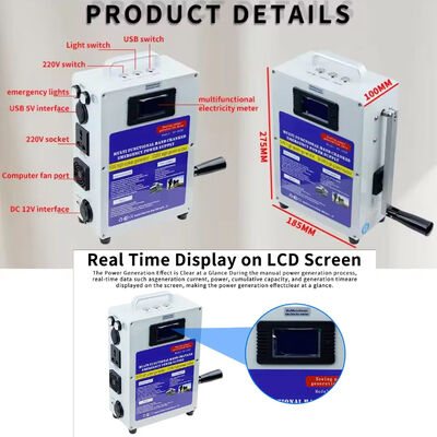 Hand Crank Generator Charger Generator Inverter Portable Outdoor 220V 500 Watts Power Pack