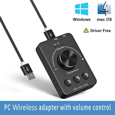 Sound Controller USB Computer Speaker Volume Control Knob Adjustment  Bluetooth 5.1 With Play Pause Skip Mute 3 Modes