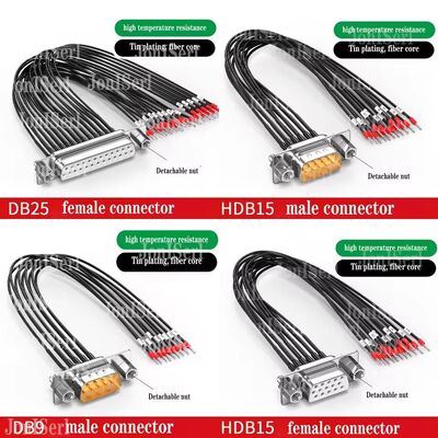 DB15/DB9/DB25 Connector Cable with Number Tube 26AWG 15Pin Serial Port Dual Shielded Wire