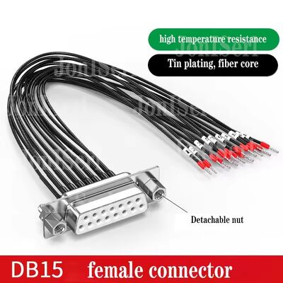 DB15/DB9/DB25 Connector Cable with Number Tube 26AWG 15Pin Serial Port Dual Shielded Wire