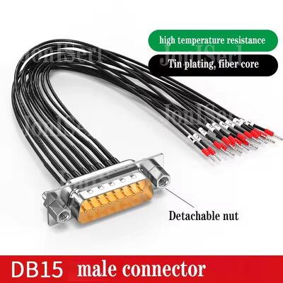 DB15/DB9/DB25 Connector Cable with Number Tube 26AWG 15Pin Serial Port Dual Shielded Wire