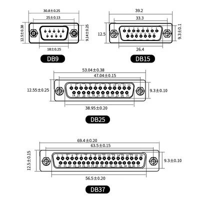 DB15/DB9/DB25 Connector Cable with Number Tube 26AWG 15Pin Serial Port Dual Shielded Wire