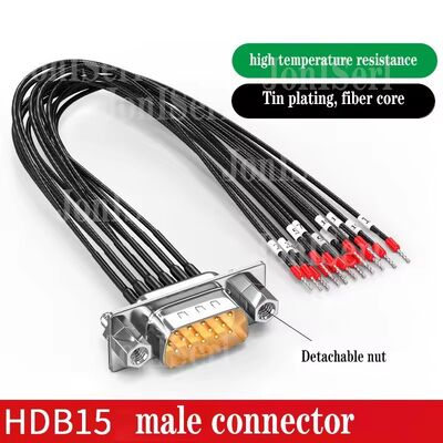 DB15/DB9/DB25 Connector Cable with Number Tube 26AWG 15Pin Serial Port Dual Shielded Wire