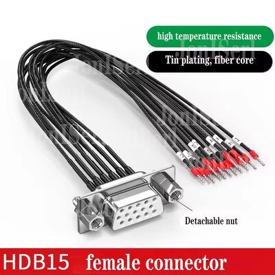 DB15/DB9/DB25 Connector Cable with Number Tube 26AWG 15Pin Serial Port Dual Shielded Wire