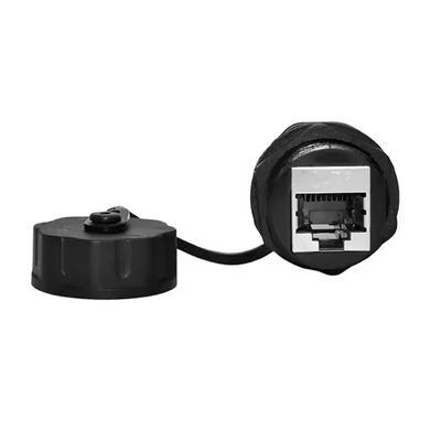 IP68 Waterproof RJ45 Network Connector Shielded Circular Cat6A RJ45 Coupler Plug Panel Socket