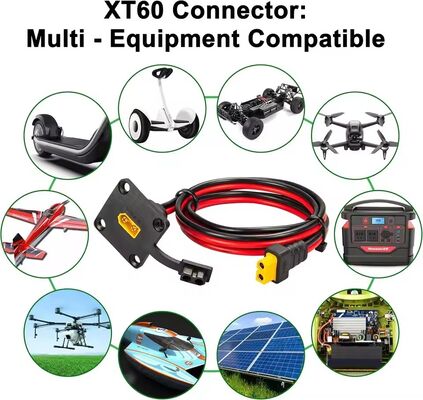 100cm 12 AWG XT60 Panel Mount Cable XT90 Male to Female Cable Solar Generator / LiPo Battery / FPV Drone Adapter