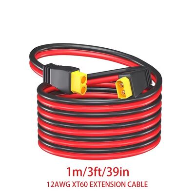 100cm 12 AWG XT60 Panel Mount Cable XT90 Male to Female Cable Solar Generator / LiPo Battery / FPV Drone Adapter