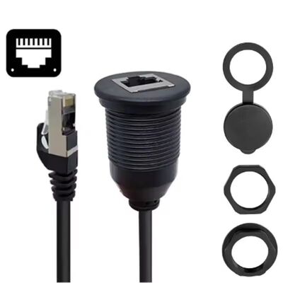 Cat6 Ethernet Waterproof RJ45 Network Male to Female Extension Cable 1 Meter