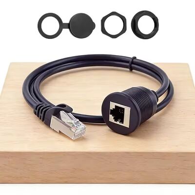 Cat6 Ethernet Waterproof RJ45 Network Male to Female Extension Cable 1 Meter